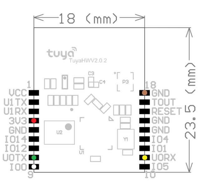 Pinout diagram for TYWE1S by Murder3D
