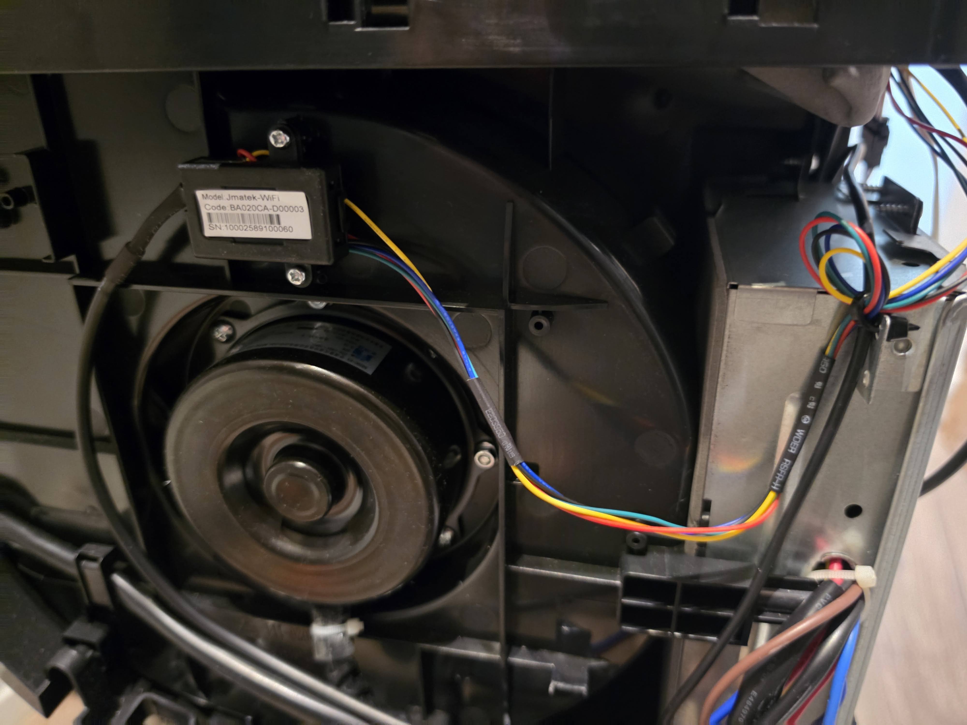 The wifi module wired up